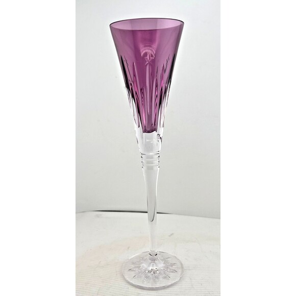 WATERFORD Winter Wonders Crystal Champaign Flute Glass MIDNIGHT FROST LILAC New - Picture 2 of 9